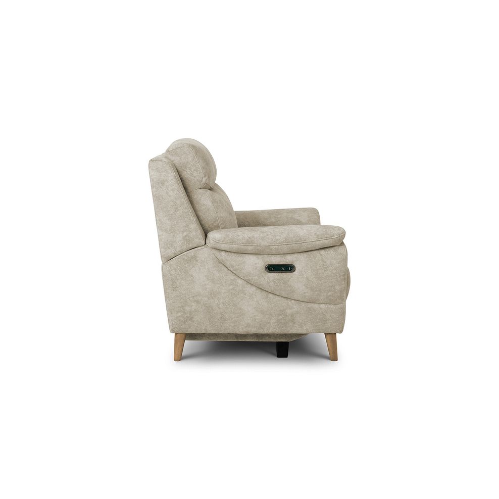 Brunel 2 Seater Recliner Sofa with Adjustable Power Headrest and Lumbar Support in Marble Cream Fabric 7