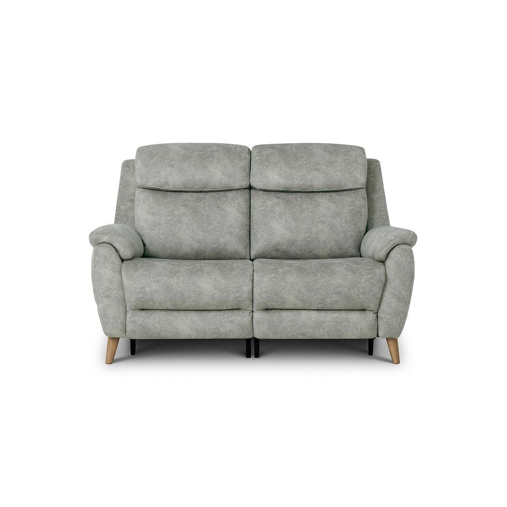 Brunel 2 Seater Recliner Sofa with Adjustable Power Headrest and Lumbar Support in Marble Silver Fabric 5