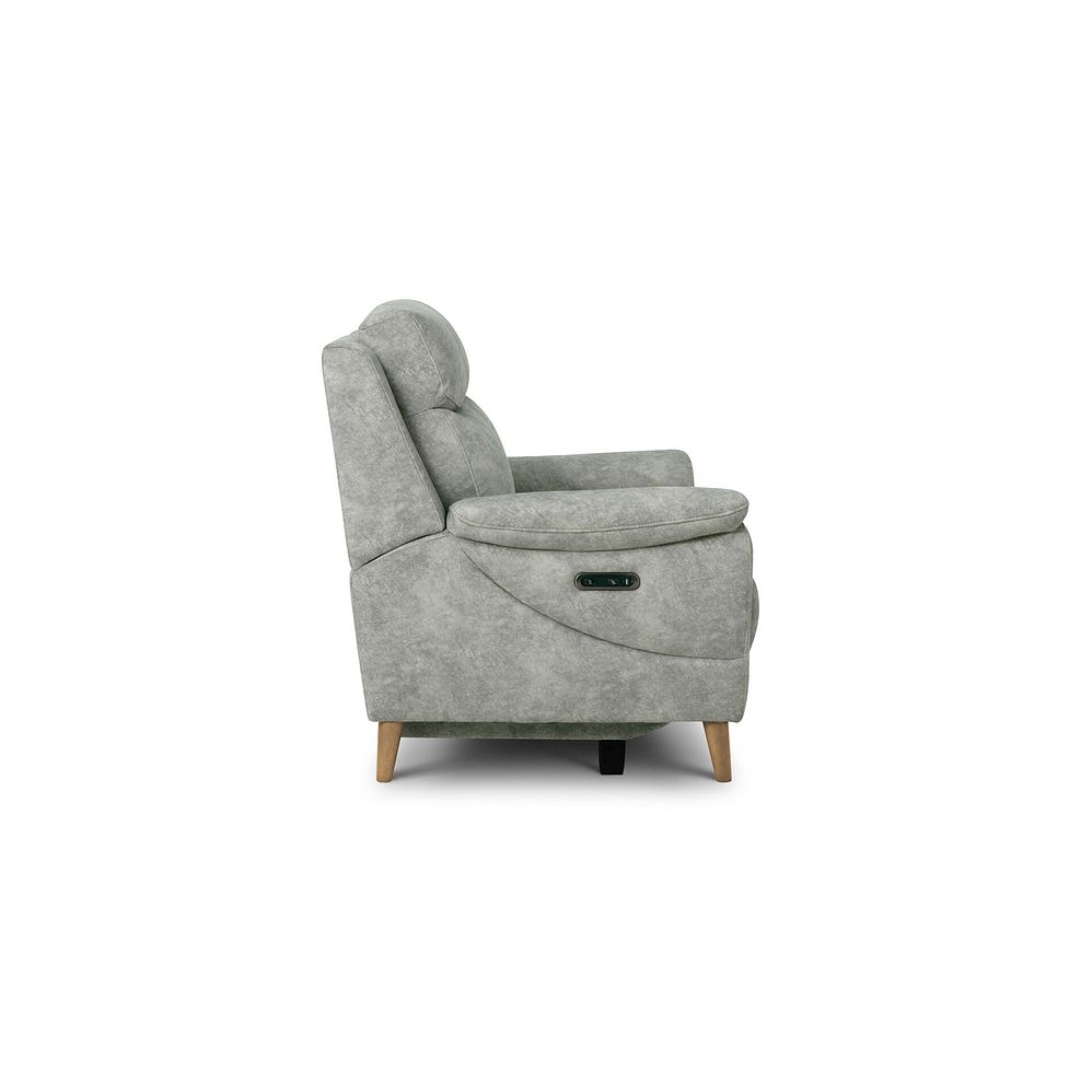 Brunel 2 Seater Recliner Sofa with Adjustable Power Headrest and Lumbar Support in Marble Silver Fabric 6