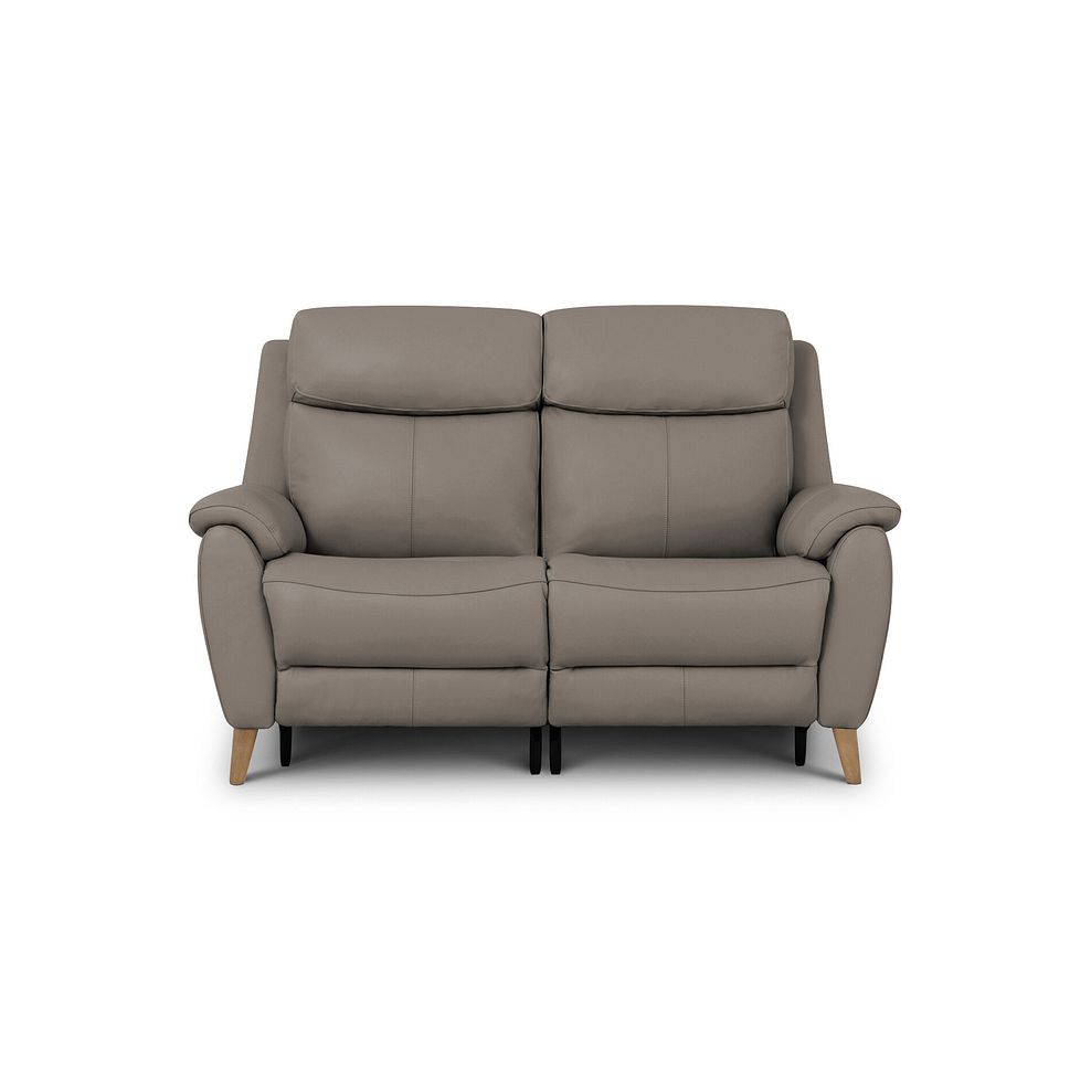 Brunel 2 Seater Recliner Sofa with Adjustable Power Headrest and Lumbar Support in Oyster Leather 6