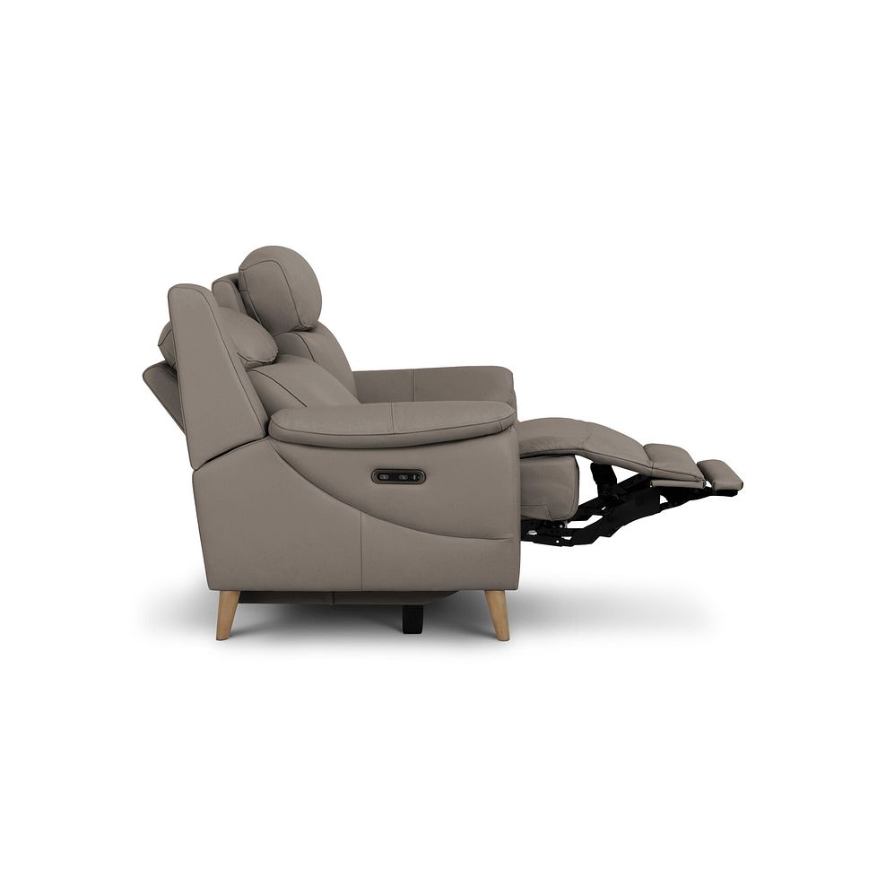 Brunel 2 Seater Recliner Sofa with Adjustable Power Headrest and Lumbar Support in Oyster Leather 8