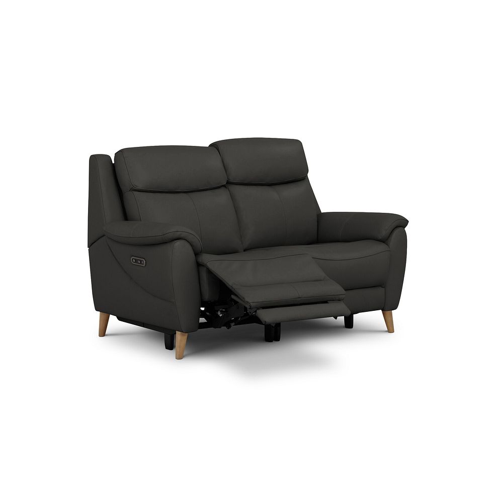 Brunel 2 Seater Recliner Sofa with Adjustable Power Headrest and Lumbar Support in Storm Leather 5