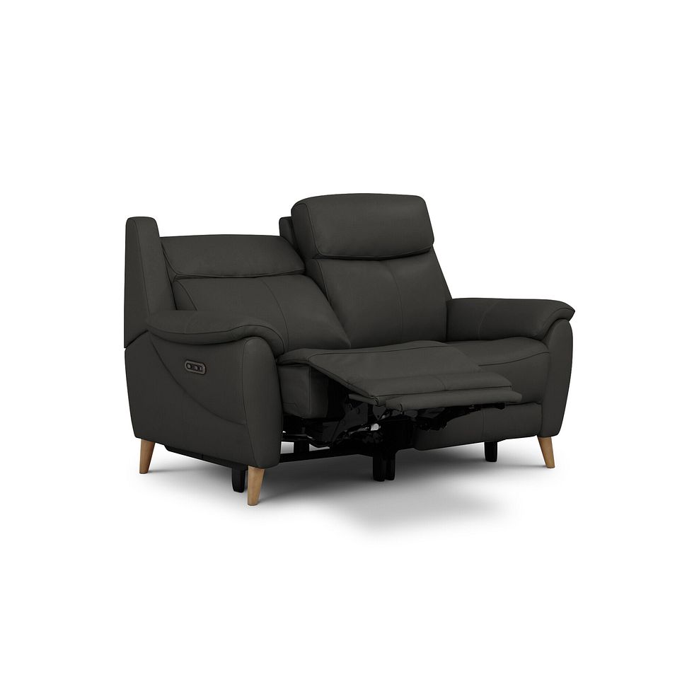 Brunel 2 Seater Recliner Sofa with Adjustable Power Headrest and Lumbar Support in Storm Leather 6