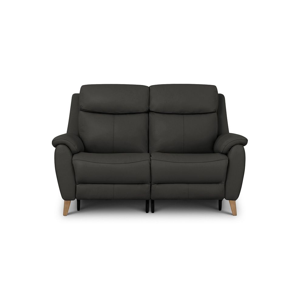Brunel 2 Seater Recliner Sofa with Adjustable Power Headrest and Lumbar Support in Storm Leather 9