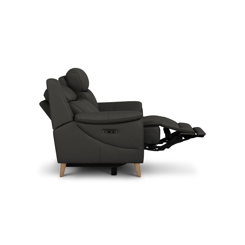 Brunel 2 Seater Recliner Sofa with Adjustable Power Headrest and Lumbar Support in Storm Leather 11