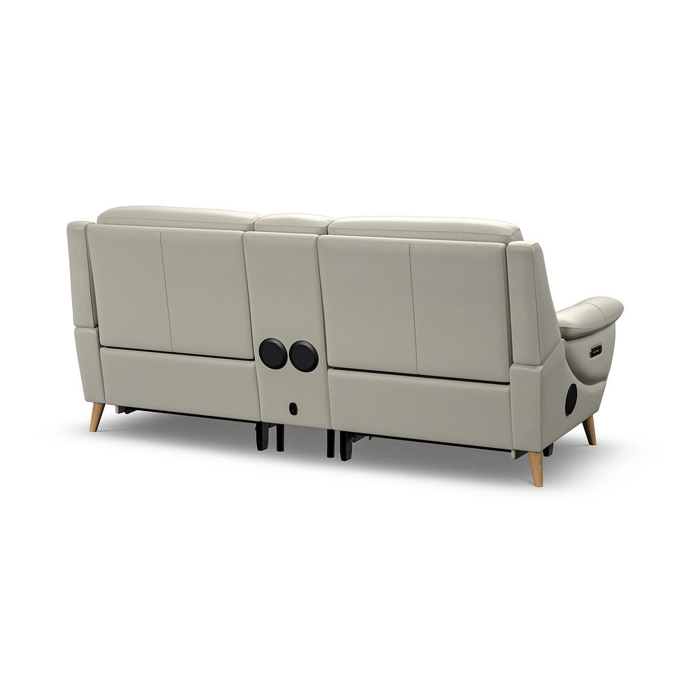 Brunel 2.5 Seater Recliner Sofa, Smart Screen & Speakers in Bone China Leather 7