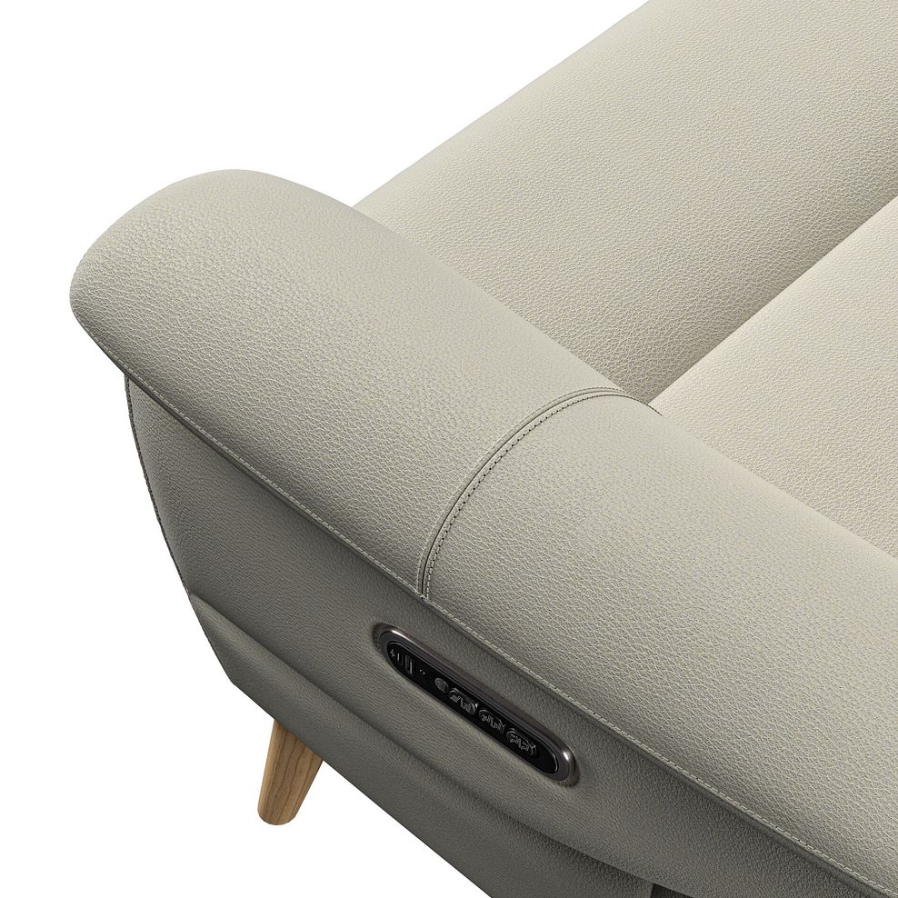 Brunel 2.5 Seater Recliner Sofa, Smart Screen & Speakers in Bone China Leather 10