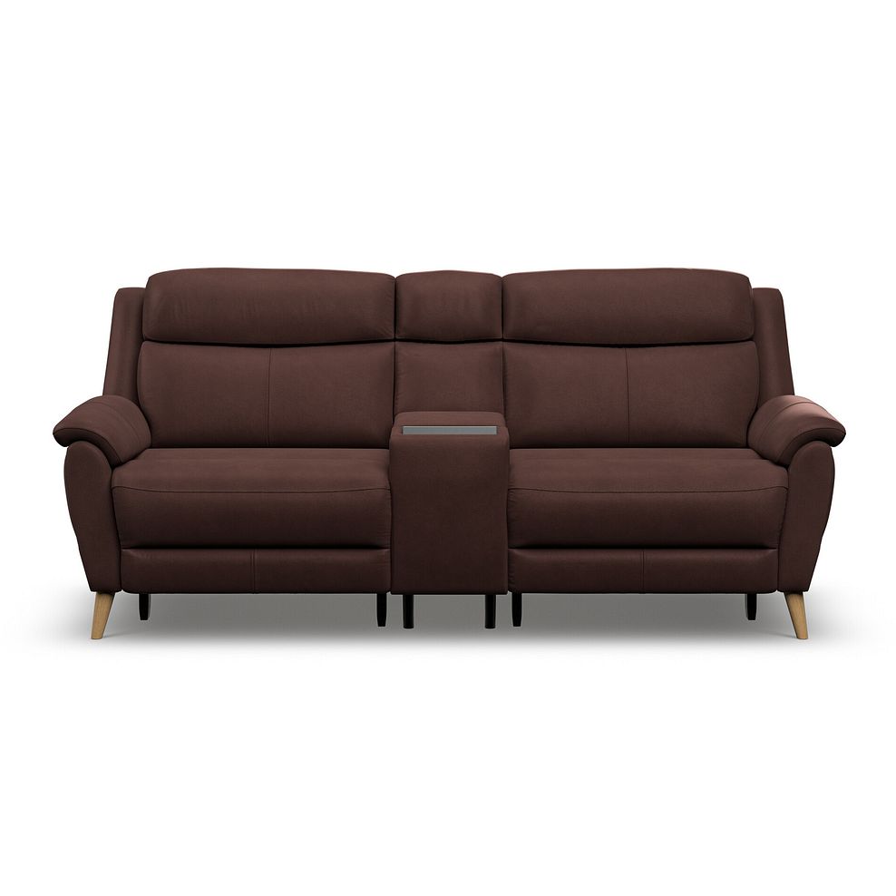 Brunel 2.5 Seater Recliner Sofa, Smart Screen & Speakers in Chestnut Leather 6