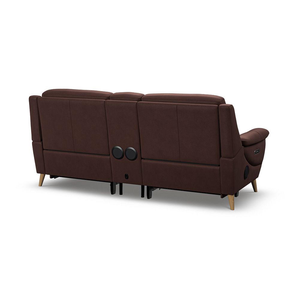 Brunel 2.5 Seater Recliner Sofa, Smart Screen & Speakers in Chestnut Leather 7