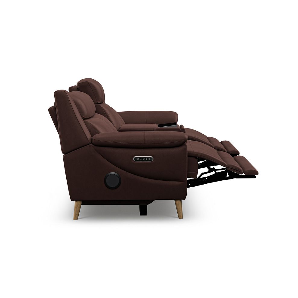 Brunel 2.5 Seater Recliner Sofa, Smart Screen & Speakers in Chestnut Leather 9
