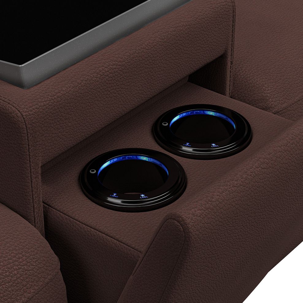 Brunel 2.5 Seater Recliner Sofa, Smart Screen & Speakers in Chestnut Leather 15