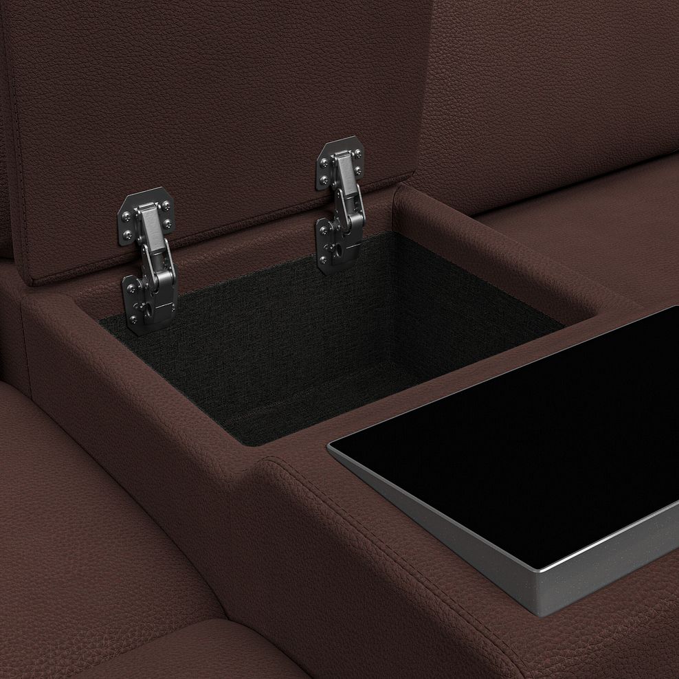 Brunel 2.5 Seater Recliner Sofa, Smart Screen & Speakers in Chestnut Leather 18