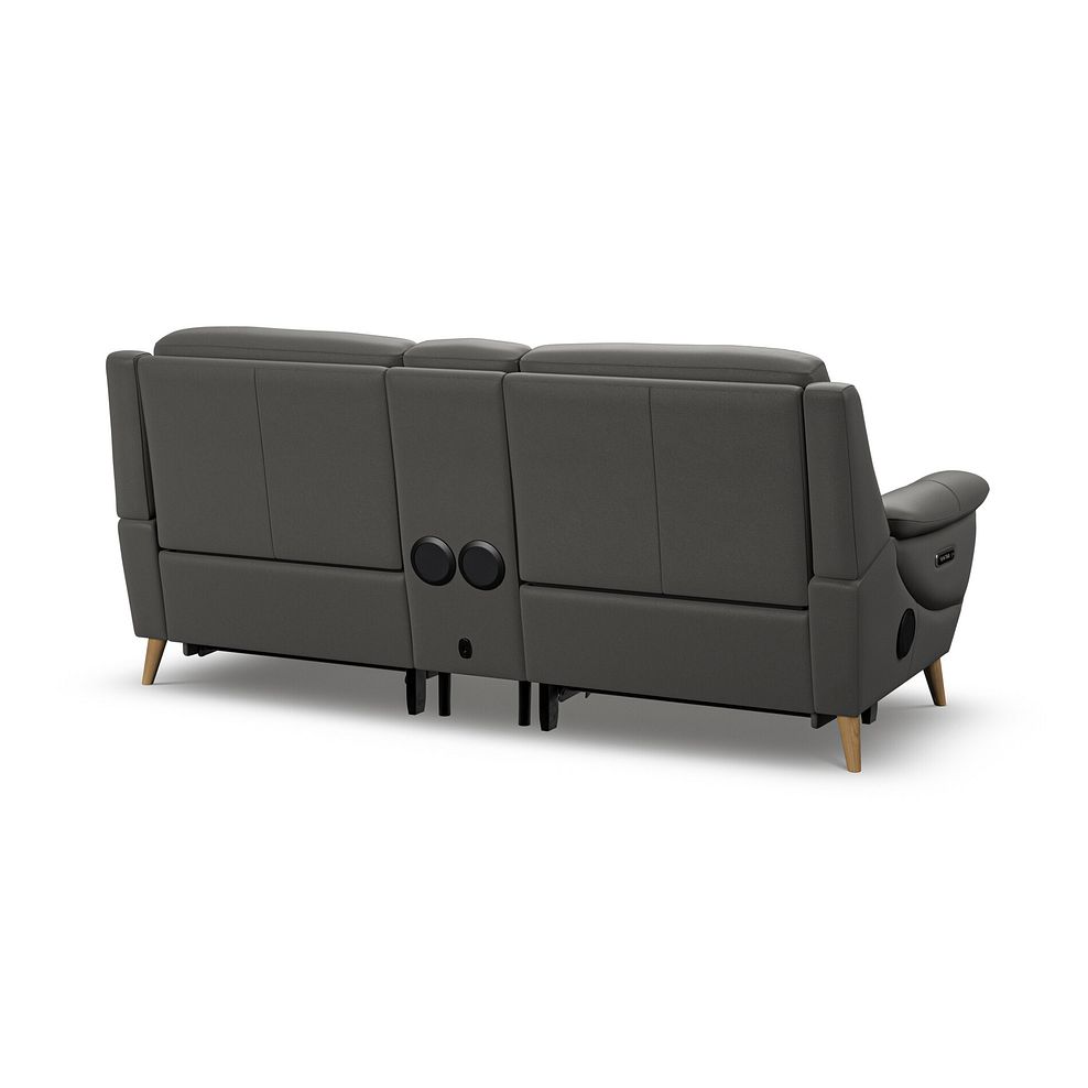 Brunel 2.5 Seater Recliner Sofa, Smart Screen & Speakers in Elephant Grey Leather 7