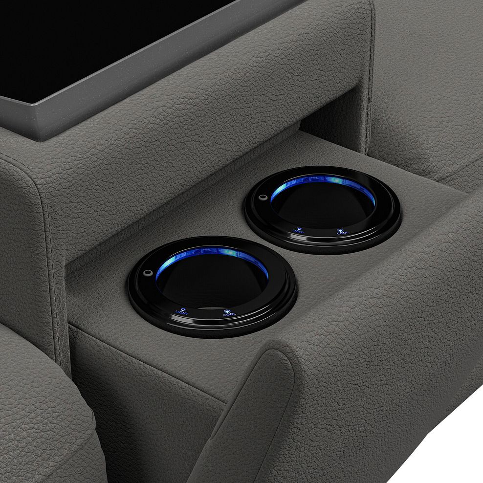 Brunel 2.5 Seater Recliner Sofa, Smart Screen & Speakers in Elephant Grey Leather 15