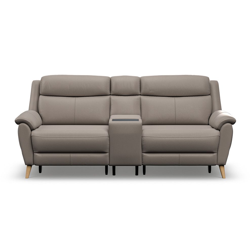 Brunel 2.5 Seater Recliner Sofa, Smart Screen & Speakers in Oyster Leather 6