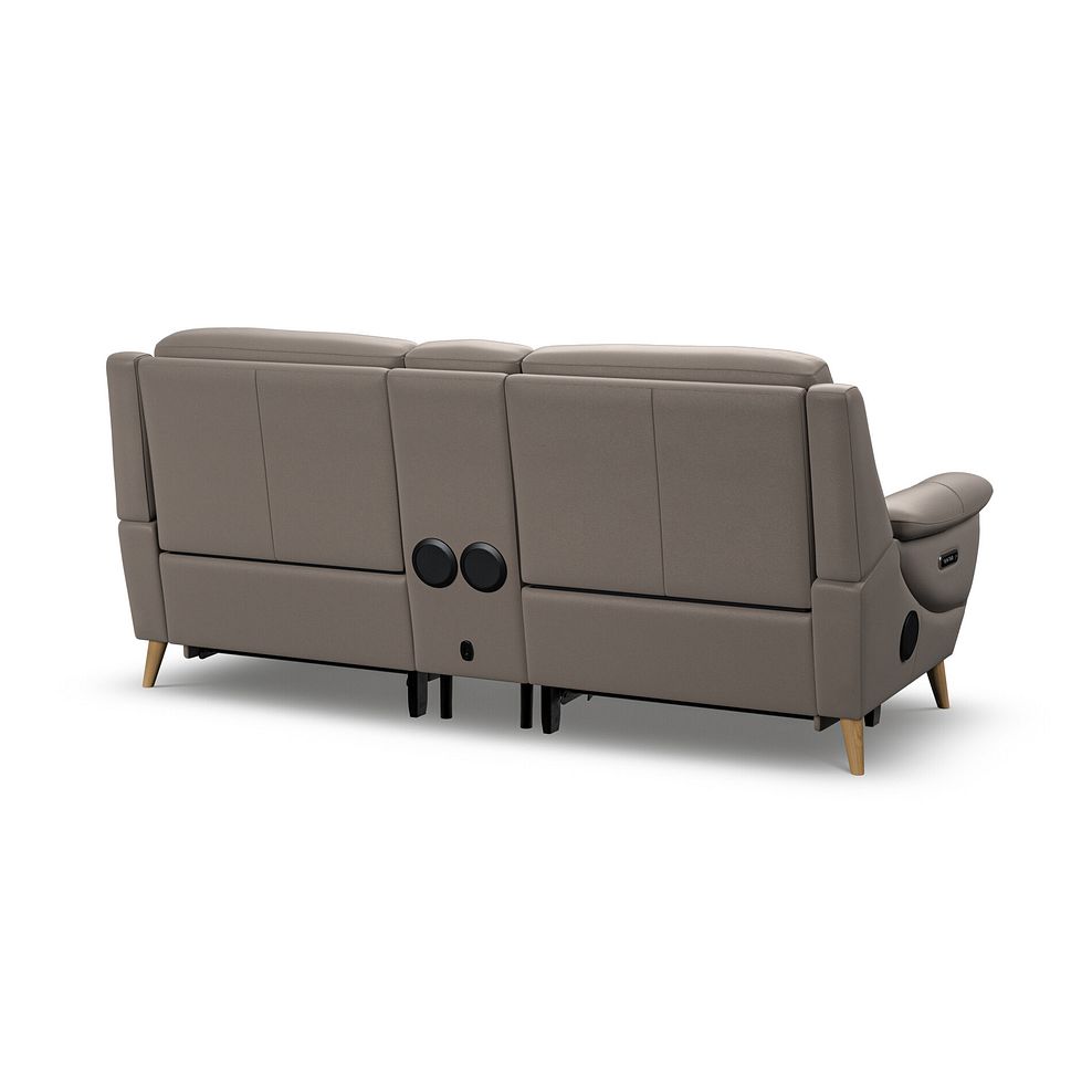Brunel 2.5 Seater Recliner Sofa, Smart Screen & Speakers in Oyster Leather 7