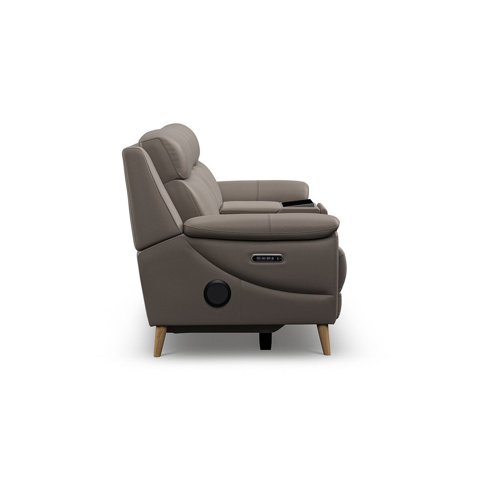 Brunel 2.5 Seater Recliner Sofa, Smart Screen & Speakers in Oyster Leather 8