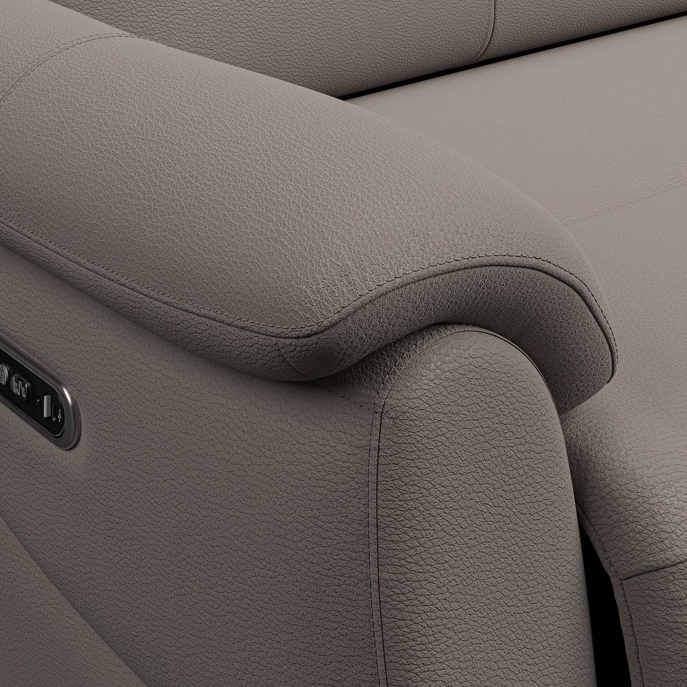 Brunel 2.5 Seater Recliner Sofa, Smart Screen & Speakers in Oyster Leather 12