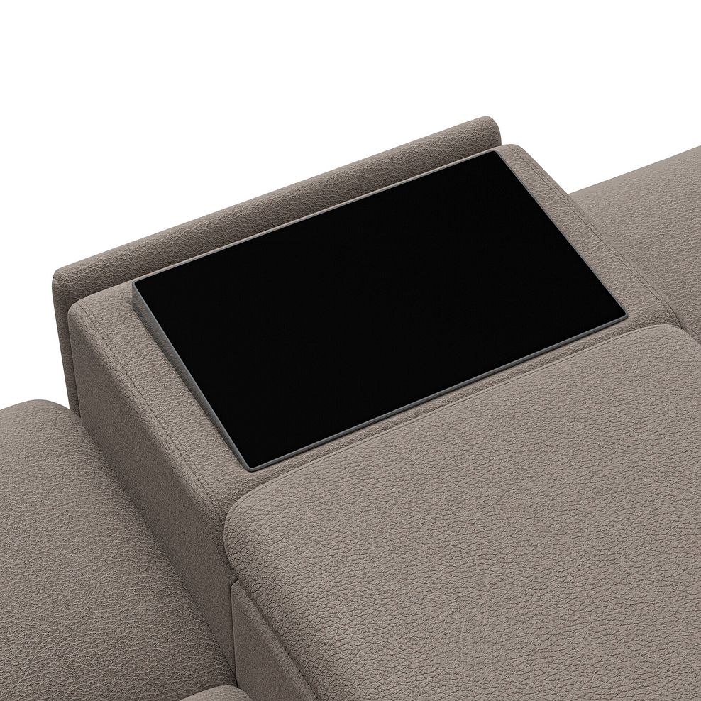 Brunel 2.5 Seater Recliner Sofa, Smart Screen & Speakers in Oyster Leather 16
