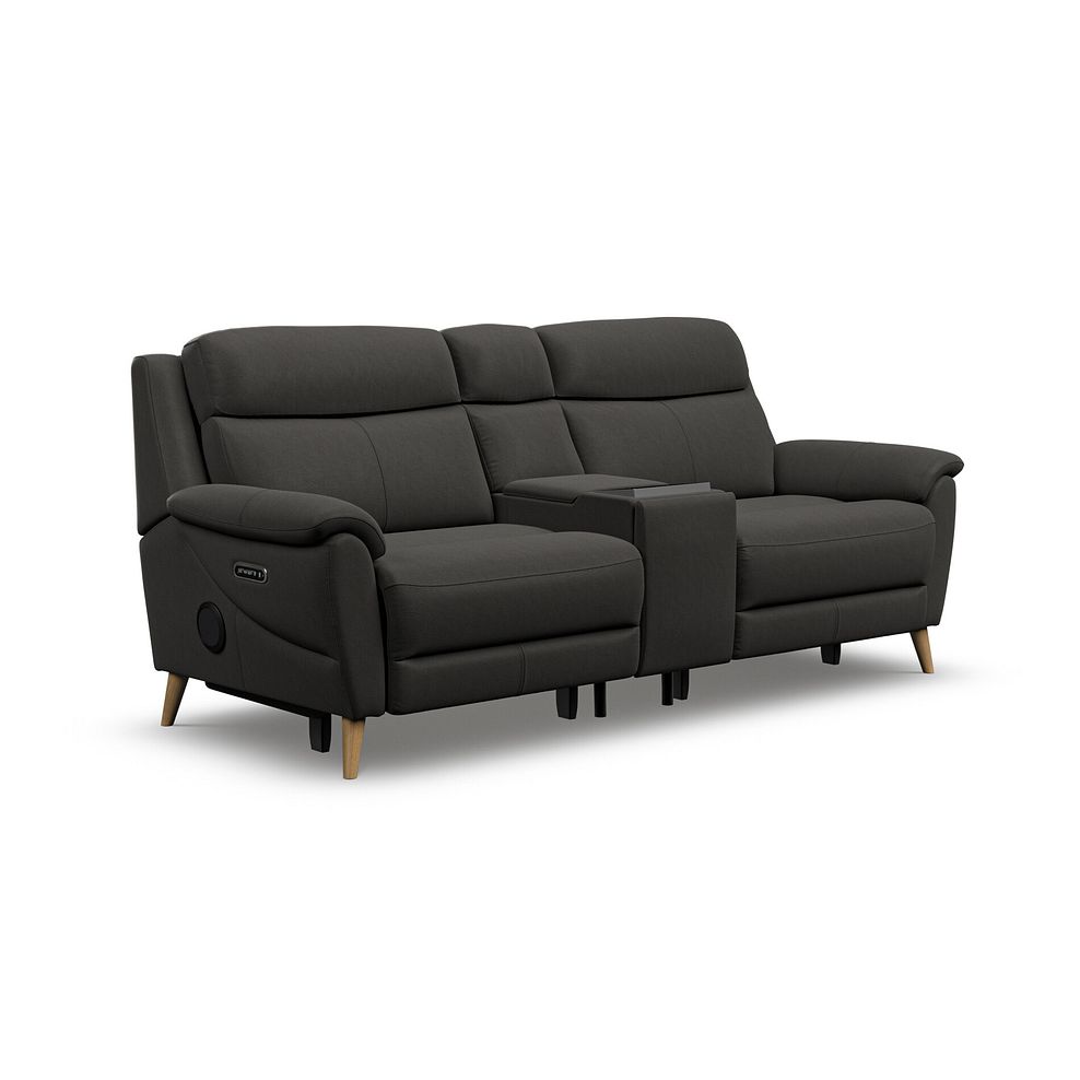 Brunel 2.5 Seater Recliner Sofa, Smart Screen & Speakers in Storm Leather 1