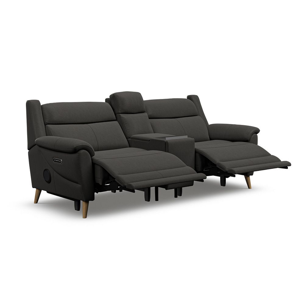 Brunel 2.5 Seater Recliner Sofa, Smart Screen & Speakers in Storm Leather 5