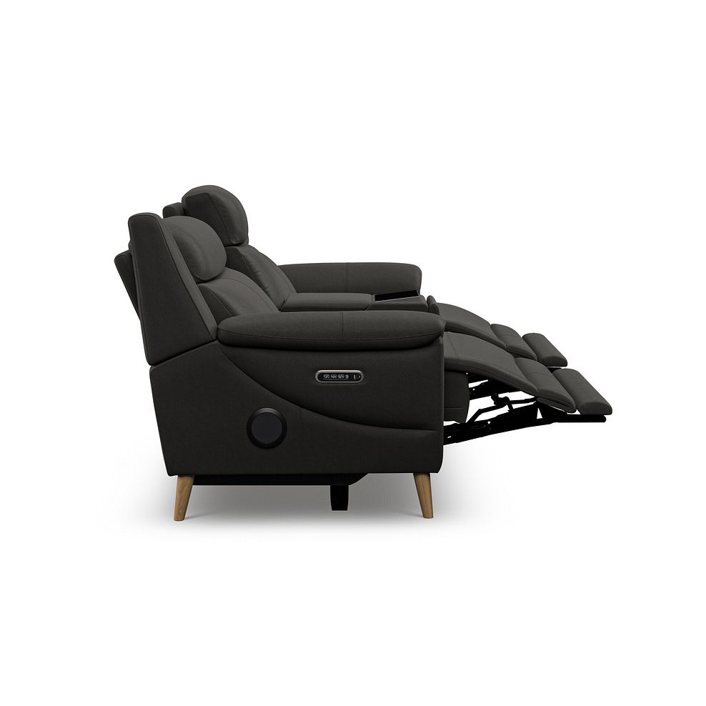 Brunel 2.5 Seater Recliner Sofa, Smart Screen & Speakers in Storm Leather 9