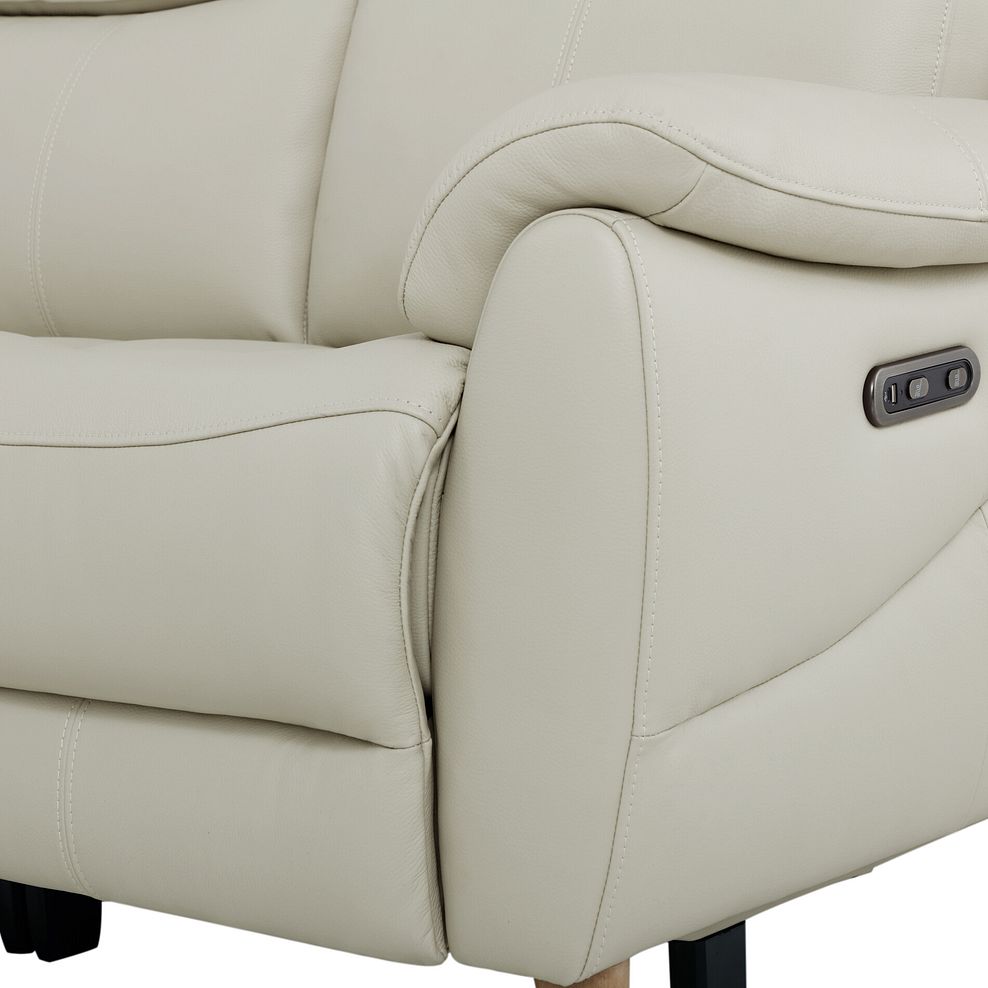 Brunel 3 Seater Electric Recliner Sofa in Bone China Leather 8
