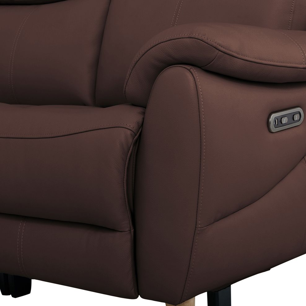 Brunel 3 Seater Electric Recliner Sofa in Chestnut Leather 8