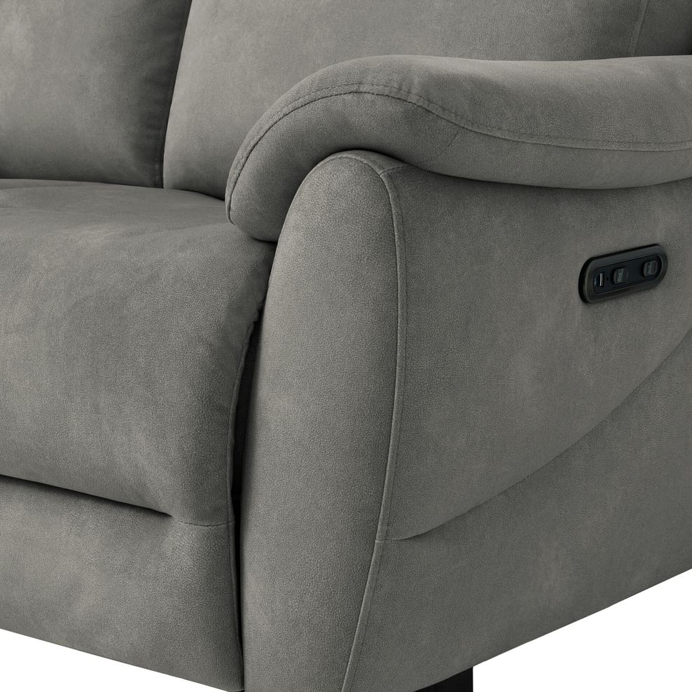 Brunel 3 Seater Electric Recliner Sofa in Dexter Stone Fabric 10