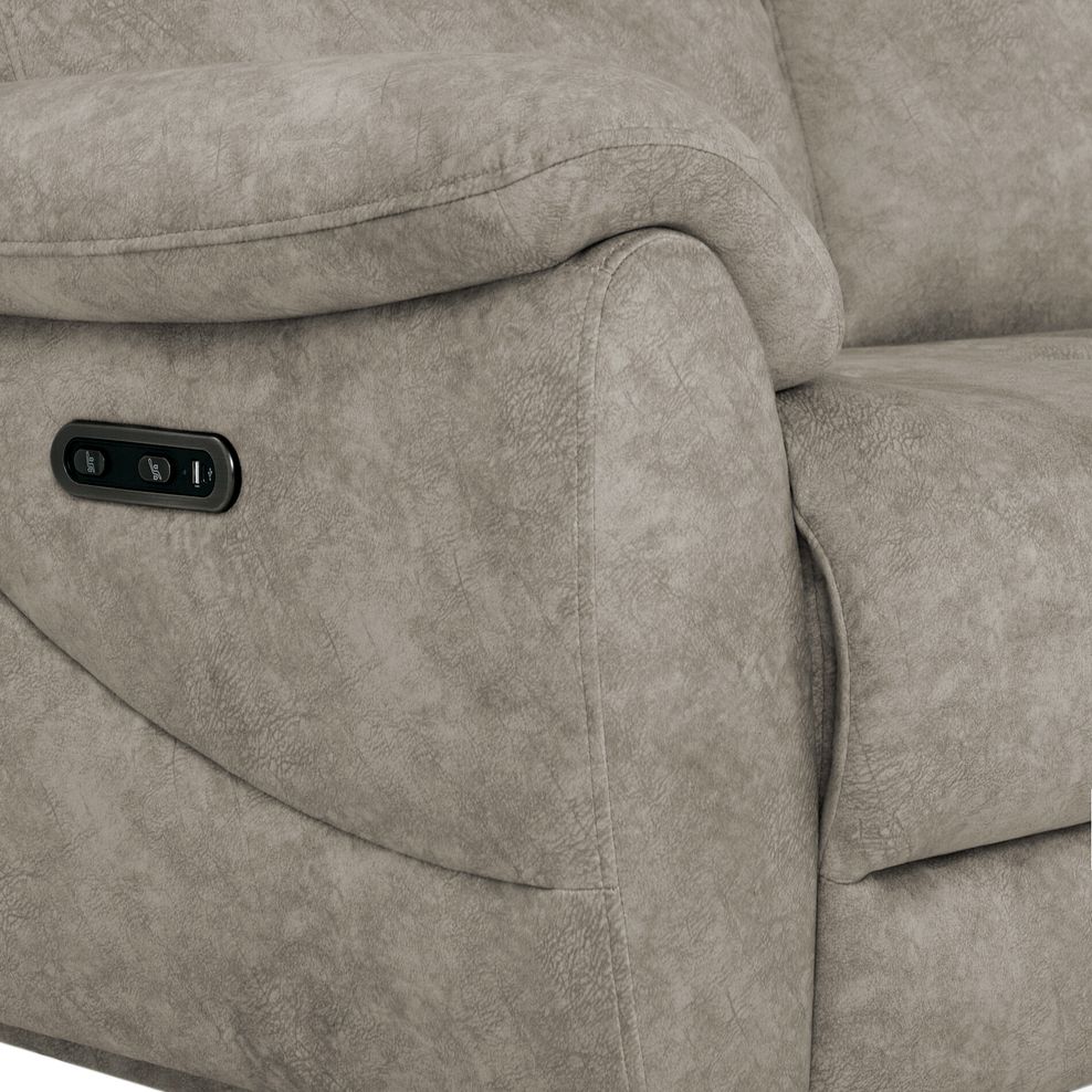 Brunel 3 Seater Electric Recliner Sofa in Marble Charcoal Fabric 7