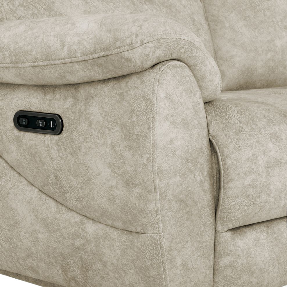 Brunel 3 Seater Electric Recliner Sofa in Marble Cream Fabric 6