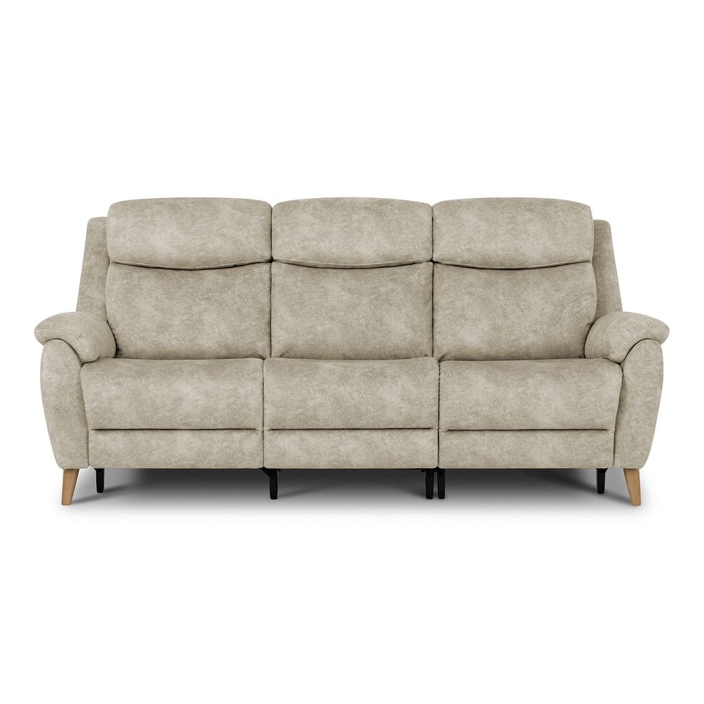 Brunel 3 Seater Electric Recliner Sofa in Marble Cream Fabric 3