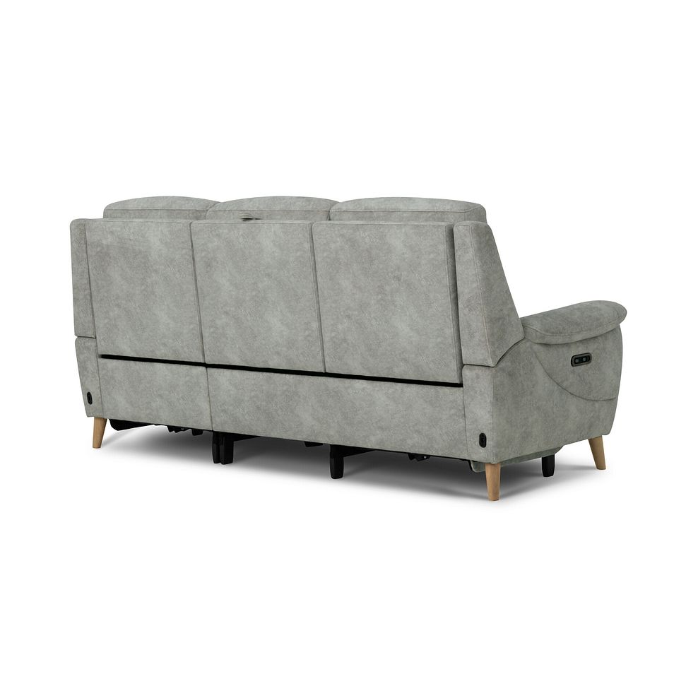 Brunel 3 Seater Electric Recliner Sofa in Marble Silver Fabric 6