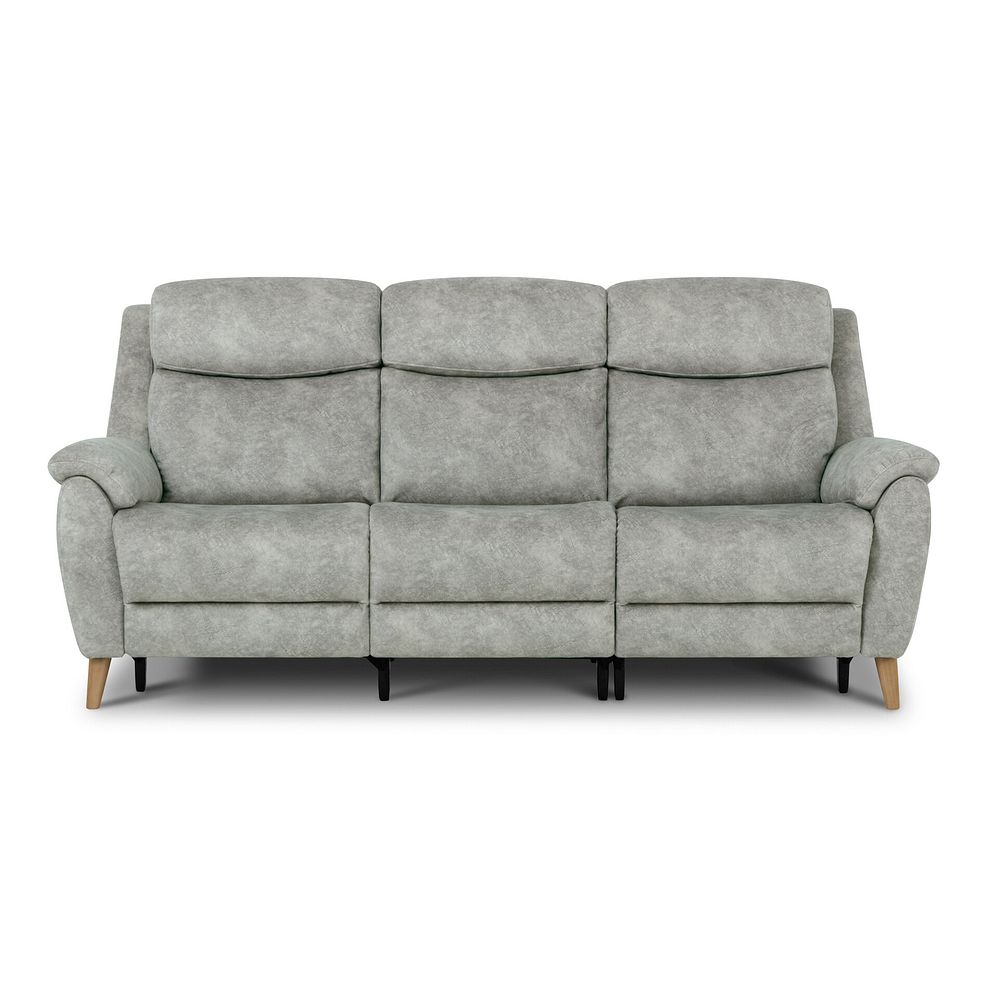 Brunel 3 Seater Electric Recliner Sofa in Marble Silver Fabric 3