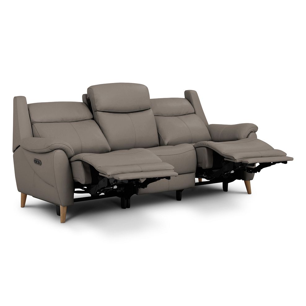 Brunel 3 Seater Electric Recliner Sofa in Oyster Leather 3