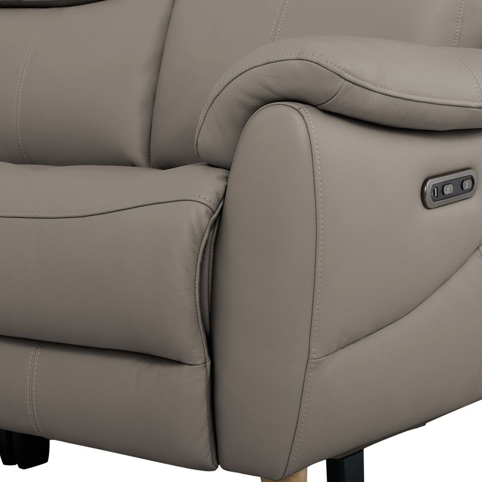 Brunel 3 Seater Electric Recliner Sofa in Oyster Leather 8