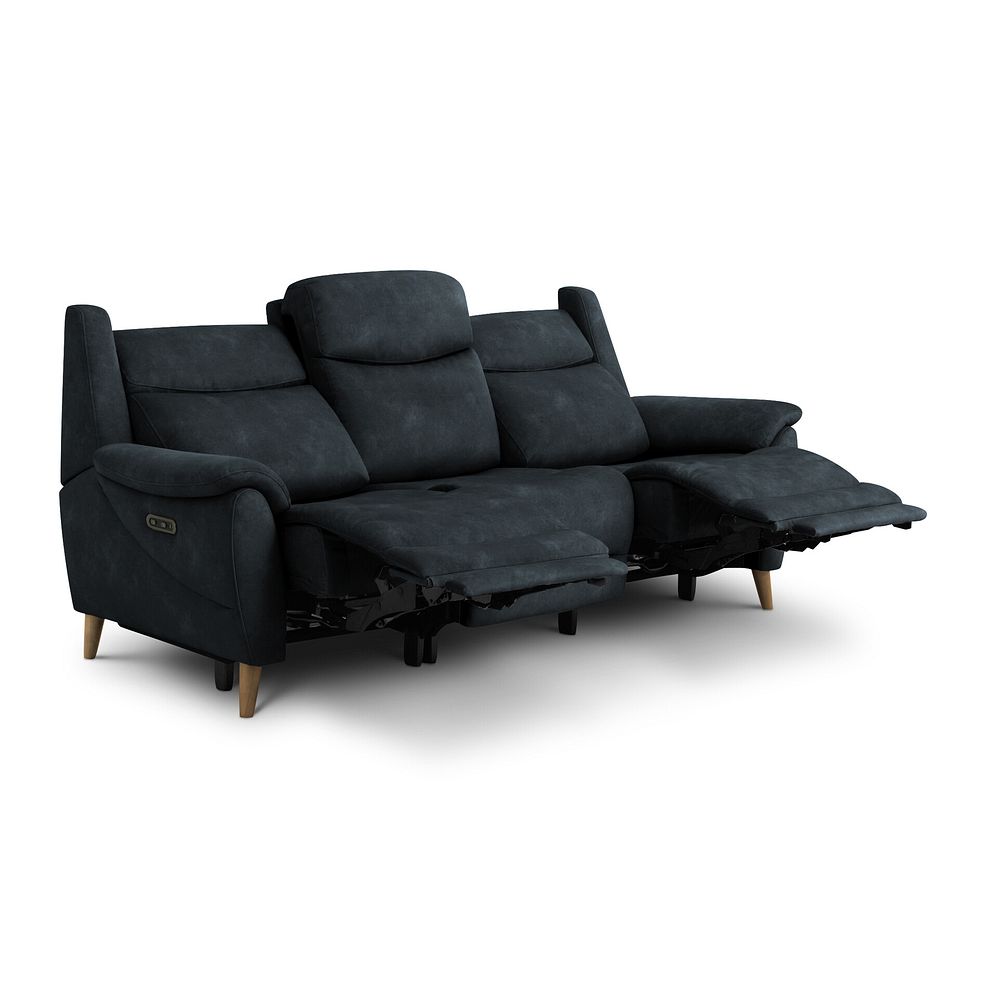 Brunel 3 Seater Recliner Sofa with Adjustable Power Headrest and Lumbar Support in Dexter Shadow Fabric 3
