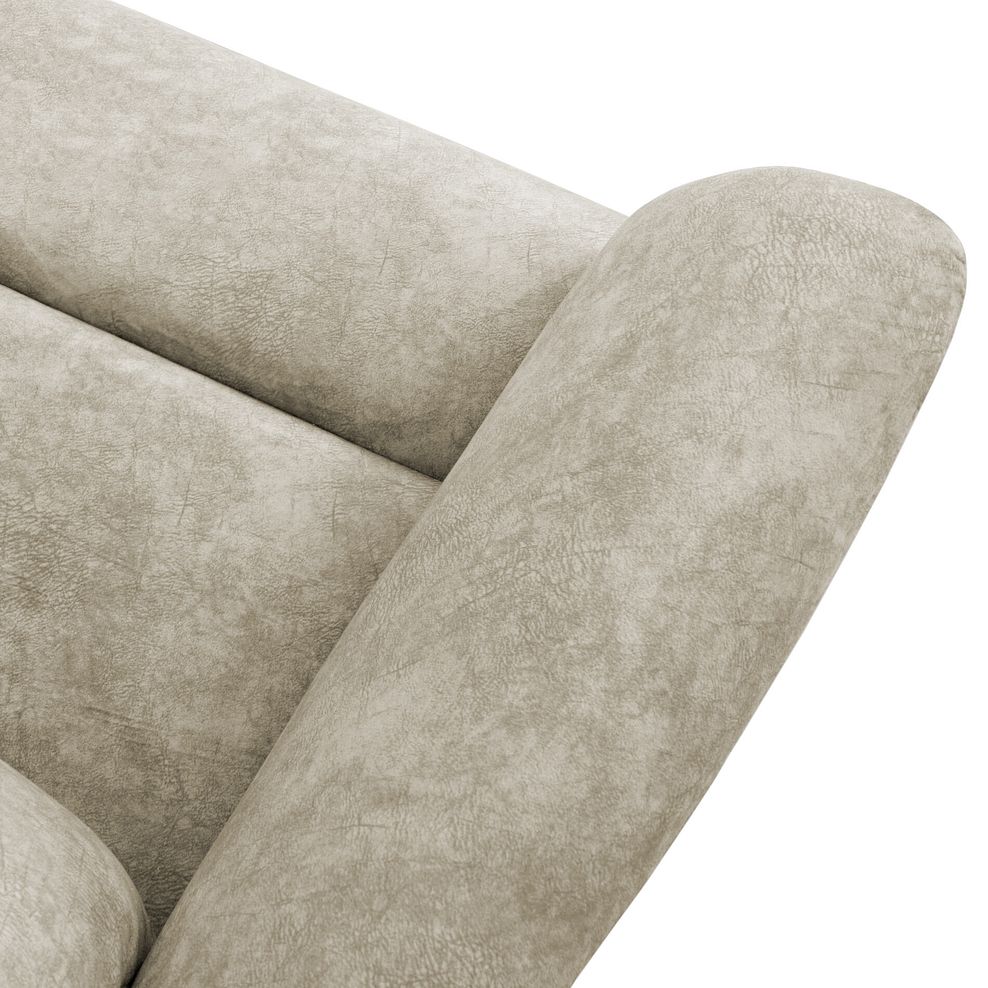 Brunel 3 Seater Recliner Sofa with Adjustable Power Headrest and Lumbar Support in Marble Cream Fabric 8