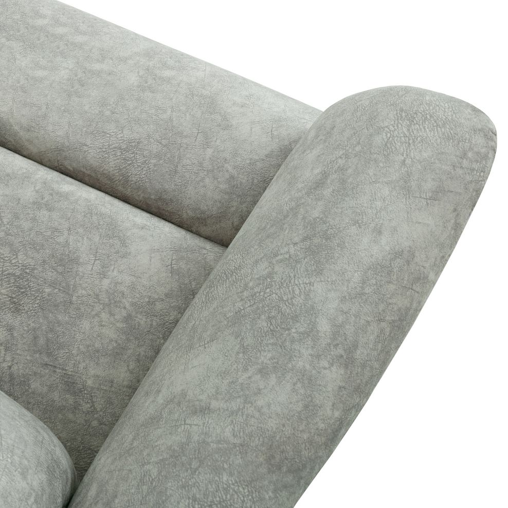 Brunel 3 Seater Recliner Sofa with Adjustable Power Headrest and Lumbar Support in Marble Silver Fabric 7
