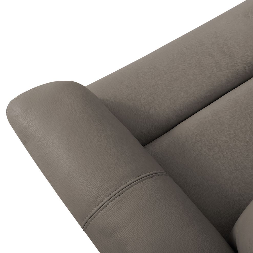 Brunel 3 Seater Recliner Sofa with Adjustable Power Headrest and Lumbar Support in Oyster Leather 6