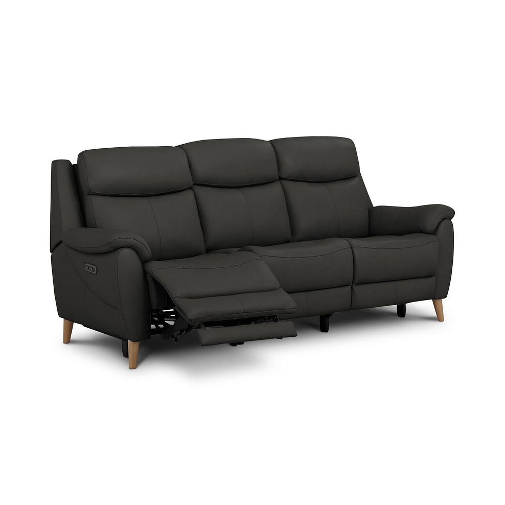 Brunel 3 Seater Recliner Sofa with Adjustable Power Headrest and Lumbar Support in Storm Leather 5