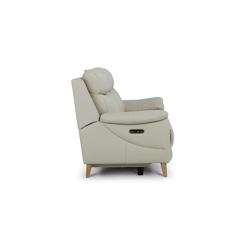 Brunel 3 Seater Electric Recliner Sofa with Multifunctional Middle Seat in Bone China Leather 9