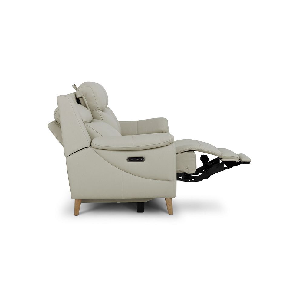 Brunel 3 Seater Electric Recliner Sofa with Multifunctional Middle Seat in Bone China Leather 10