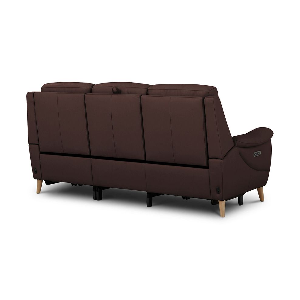 Brunel 3 Seater Electric Recliner Sofa with Multifunctional Middle Seat in Chestnut Leather 11