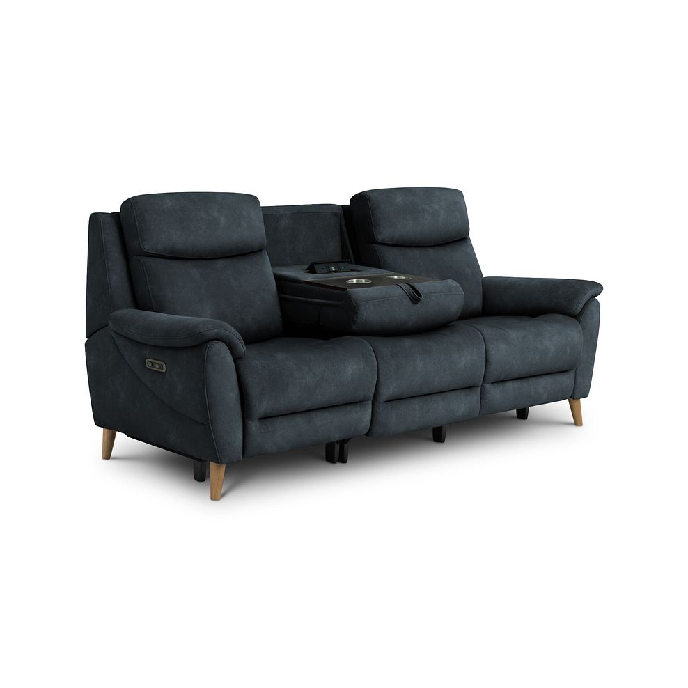 Brunel 3 Seater Electric Recliner Sofa with Multifunctional Middle Seat in Dexter Shadow Fabric 1
