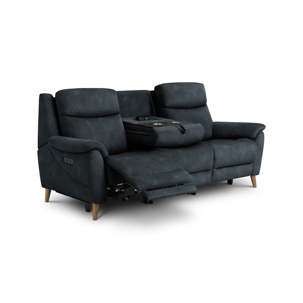 Brunel 3 Seater Electric Recliner Sofa with Multifunctional Middle Seat in Dexter Shadow Fabric 4
