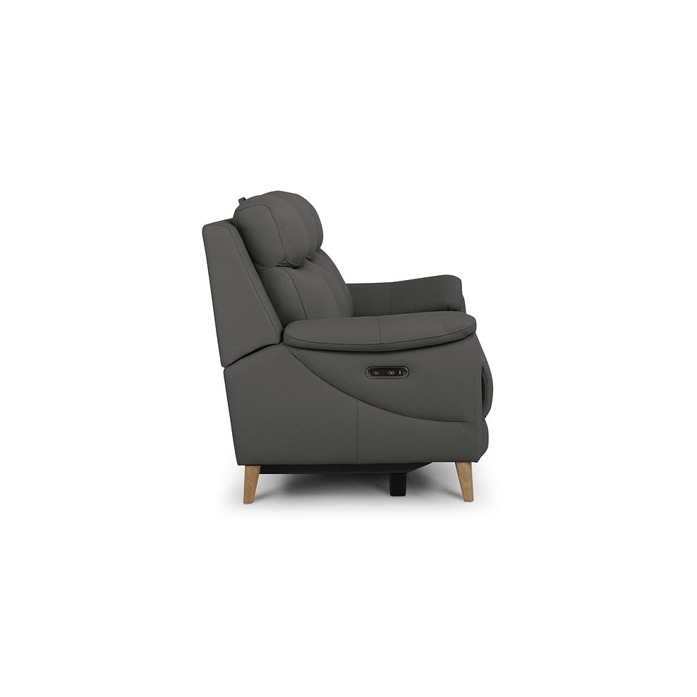 Brunel 3 Seater Electric Recliner Sofa with Multifunctional Middle Seat in Elephant Grey Leather 9