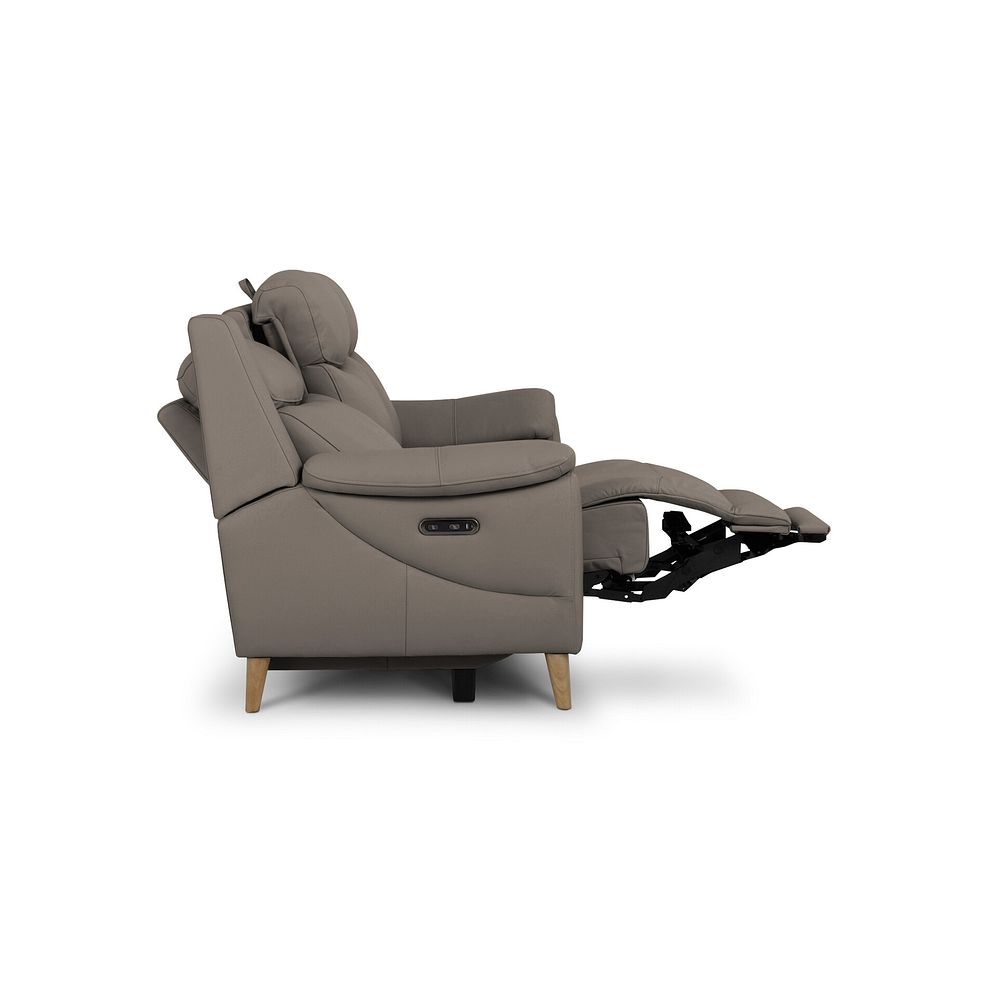 Brunel 3 Seater Electric Recliner Sofa with Multifunctional Middle Seat in Oyster Leather 11