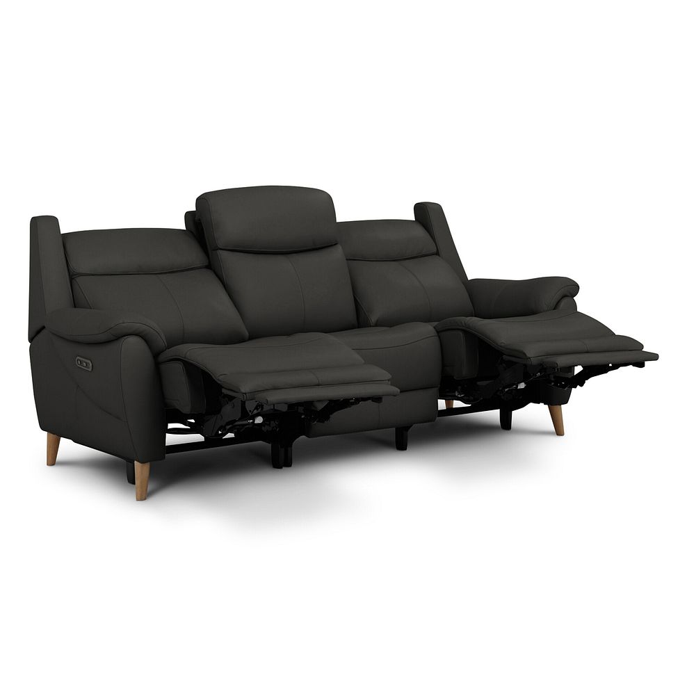 Brunel 3 Seater Electric Recliner Sofa with Multifunctional  Middle Seat in Storm Leather 9