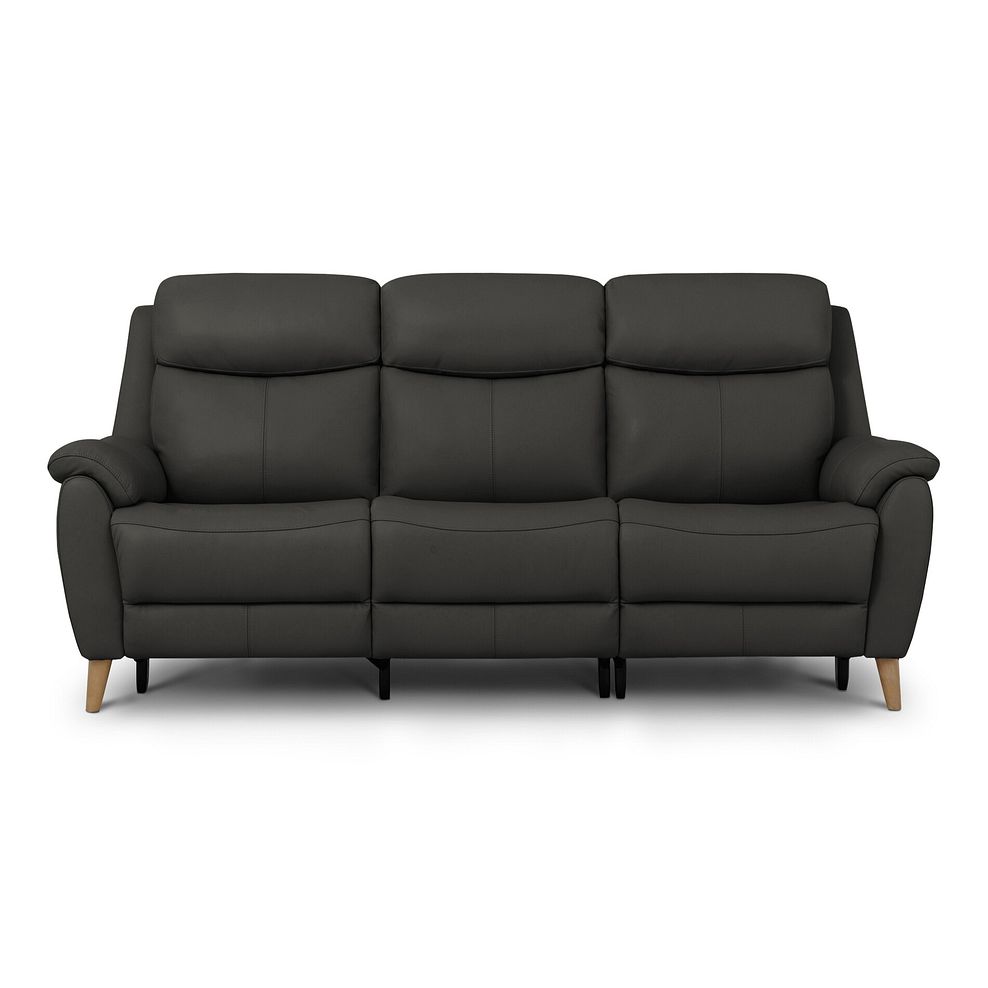 Brunel 3 Seater Electric Recliner Sofa with Multifunctional  Middle Seat in Storm Leather 11